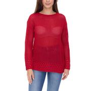 Aniston CASUAL Damen Strick-Pullover mit Baumwollanteil Grobstrick-Pullover Langarm-Shirt 83680609 Rot 38