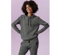 Sweatshirt ANISTON CASUAL, Damen, Gr. 44, schwarz-weiß (schwarz, weiß), Sweatware, Obermaterial: 65% Polyester, 30% Viskose, 5% Elasthan, Hahnentrittmuster, gemustert, lässig geschnitten hüftbedeckend