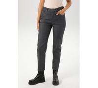 Straight-Jeans ANISTON SELECTED, Damen, Gr. 44, N-Gr, grau (anthra, meliert), Jeans, Obermaterial: 81% Baumwolle, 17% Polyester, 2% Elasthan, unifarben, Basic, Basic 7/8-Länge, Jeans Straight-Jeans, i