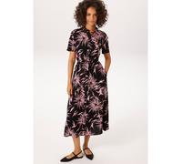 Sommerkleid ANISTON CASUAL, Damen, Gr. 42, N-Gr, schwarz, rosa, Web, Obermaterial: 100% Viskose, bedruckt, geblümt, figurumspielend knöchelfrei, Kleider Sommerkleid, mit grafischen Blumendruck - jedes