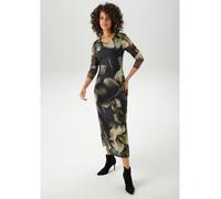 Maxikleid ANISTON CASUAL, Damen, Gr. 46, N-Gr, schwarz (schwarz, sand, lindgrün, moosgrün, grün, dunkelgrün, taupe, flieder, dunkelbraun, braun), Mesh, Obermaterial: 95% Polyester, 5% Elasthan. Futter