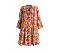 Aniston Plus Kleid Sommerkleid Damen Große Größen Viskose Volant graphisches Muster Mehrfarbig