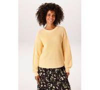 Strickpullover ANISTON CASUAL, Damen, Gr. 44, gelb, Strick, Obermaterial: 100% Baumwolle, unifarben, oversize hüftlang, Rundhals, Rippstrickbündchen, Pullover Strickpullover, in trendiger Farbpalette