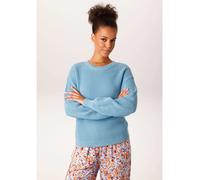 Strickpullover ANISTON CASUAL, Damen, Gr. 42, blau, Strick, Obermaterial: 100% Baumwolle, unifarben, oversize hüftlang, Rundhals, Rippstrickbündchen, Pullover Strickpullover, in trendiger Farbpalette