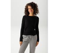 Strickpullover ANISTON CASUAL, Damen, Gr. 36, schwarz, Feinstrick, Obermaterial: 100% Polyacryl, Strukturmuster, unifarben, figurbetont hüftlang, Rundhals, Strickkante, Pullover Strickpullover, im Rip