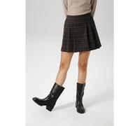 Faltenrock ANISTON CASUAL, Damen, Gr. 40, schwarz (schwarz, helltaupe, braun, kariert), Milano Rib, Obermaterial: 53% Polyester, 42% Viskose, 5% Elasthan, kariert, figurumspielend kniefrei, Röcke, im