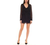 Aniston SELECTED Damen Sommer-Bluse mit Raffungen aus Chiffon Langarm-Bluse mit transparenten Ärmeln 58305233 Schwarz 36