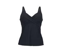 Bügel-Tankini-Top ROSA FAIA "Maily", Damen, Gr. 40, Cup F, schwarz, Microfaser, Polyamid, clean, matt, unifarben, Bikini-Oberteile, integrierte Bügel, verstellbare Träger, Wickellook, V-Ausschnitt (72