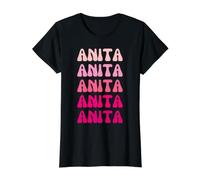 Anita First Name Minimalist Design Preisgünstiges Grafik-T-Shirt, Damen, Schwarz, XS