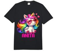Anita Personalisierter Name, buntes Einhorn Comfort Colors Adult Heavyweight T-Shirt