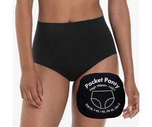 Anita - Taillenslip+ Unterwäsche Frauen Pocket Panty mit verstürzter Geheimtasche - High-Waist Slip Damen mit hohem Hipster elastisch, anschmiegsam & Etikettenfrei - Größe 44 schwarz