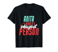 Anita World's Okayest Person Lustiger Anita Namensspruch Preisgünstiges Grafik-T-Shirt
