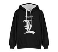 Anjinguang Light Yagami/L Death Note Hoodie Anime Character Cosplay Pullover Hooded Sweatshirt for Men Women Long Sleeve Casual Sportswear Loose Tops, Typ 1, XL
