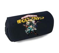 Anjinguang My Hero Academia Federmäppchen, Anime MHA, großes Federmäppchen mit doppeltem Reißverschluss, Segeltuch, für Kinder, Schule, Schreibwaren, Aufbewahrungstasche, Stiftebox für Studenten,