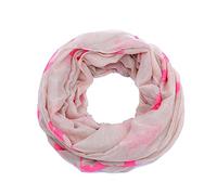 AnJuHoPa Damen Schlauchschal aus Viskose in Beige mit pinkfarbenem Pferdemotiv - Leicht, Weich & Atmungsaktiv - Modischer Loop-Schal für Frühling, Herbst und Reitsport-Fans