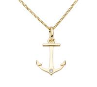 Ankeranhänger FIRETTI "Schmuck Geschenk Gold 333 Anhänger für Halskette "Anker"", gold (gelbgoldfarben, wweiß), Schmuckanhänger, Damen, 0,01 P2 = erkennbare Einschlüsse, Diamanten Gelbgold 333, 0,4 g,
