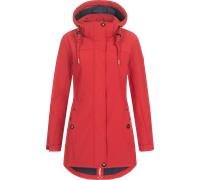 Ankerglut Damen Softshellmantel Kurzmantel mit Kapuze Gefüttert Übergangsjacke #ankerglutbrise Softshelljacke, red, 50