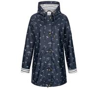 Ankerglut Damen Friesennerz Regenmantel Kapuze Gefüttert Wasserdicht Wetterfest Übergangsjacke #ankerglutbucht Regenjacke, Navy, 44