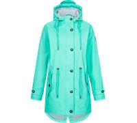 Regenjacke DEPROC ACTIVE "Friesennerz ankerglutliebe WOMEN", Damen, Gr. 44 (L), blau, Obermaterial: 100% Polyurethan; Futter: 100% Polyester, casual, figurumspielend, Langarm gerader Abschluss mit Dru