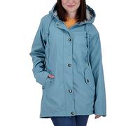 Ankerglut Damen Friesennerz Regenmantel Kapuze Gefüttert Wasserdicht Wetterfest Übergangsjacke #ankerglutnebel Regenjacke, Smoke, 36