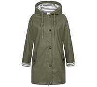 Ankerglut Damen Friesennerz Regenmantel Kapuze Wasserdicht Wetterfest Windbreaker Übergangsjacke #ankerglutzauber Regenjacke, Oliv, 36