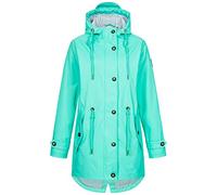 Regenjacke DEPROC ACTIVE "Friesennerz ankerglutliebe WOMEN", Damen, Gr. 46 (L), blau, Obermaterial: 100% Polyurethan; Futter: 100% Polyester, casual, figurumspielend, Langarm gerader Abschluss mit Dru
