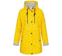 Ankerglut Damen Friesennerz Regenmantel Mit Kapuze Wasserdicht Wetterfest Windbreaker Übergangsjack Regenjacke, Gelb, 40