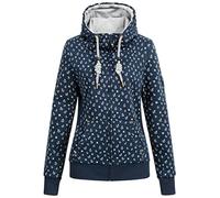 Ankerglut Damen Hoodie Sweatshirt Sweatjacke Langarmshirt #ankergluthafen Kapuzenpullover, Navy, 52, 191107, 52 Große Größen