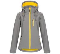 Ankerglut Damen Mit Abnehmbarer Kapuze Gefüttert Übergangsjacke Windbreaker #Ankerglutfreude Softshelljacke, Grau, 42 EU
