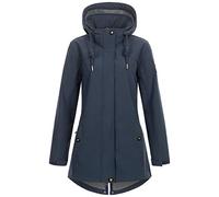 Ankerglut Damen Softshellmantel Kurzmantel Mit Kapuze Gefüttert Übergangsjacke #Ankerglutbrise Softshelljacke, Navy, 50 EU