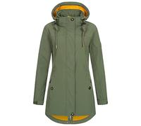 Ankerglut Damen Softshellmantel Kurzmantel mit Kapuze Gefüttert Übergangsjacke #ankerglutbrise Softshelljacke, Oliv, 64