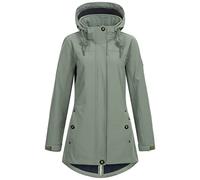 Ankerglut Damen Softshellmantel Kurzmantel Mit Kapuze Gefüttert Übergangsjacke #Ankerglutbrise Softshelljacke, Slate Gray, 52 Große Größen EU