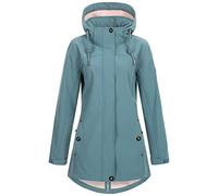 Ankerglut Damen Softshellmantel Kurzmantel Mit Kapuze Gefüttert Übergangsjacke #Ankerglutbrise Softshelljacke, Smoke, 42 EU