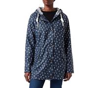 Ankerglut Friesennerz Damen Regenjacke Wasserdicht mit Kapuze, Regenmantel Wetterfest Winddicht, Wind- und Regenjacke zum Wandern Fahrrad Segeln, Navy, Gr. 40