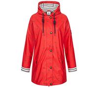 Ankerglut Friesennerz Damen Regenmantel Gefüttert Wasserdicht mit Kapuze, Warme Regenjacke Wetterfest Winddicht, Übergangsjacke Herbst Winter, Rot, Gr. 54 Große Größen