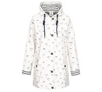 Ankerglut Friesennerz Damen Regenmantel Gefüttert Wasserdicht mit Kapuze, Warme Regenjacke Wetterfest Winddicht, Übergangsjacke Herbst Winter, Weiß, Gr. 36