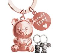 ANKERPUNKT Teddy Schlüsselanhänger Bär - Geschenke für Männer & Frauen, Freundin, Freund zum Jahrestag Geschenk, Geburtstag, Weihnachten mit Gravur You´re my Teddy Rosegold