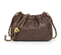 ANKICK Damen Leder Kette Hobo Bag Tote Schulter Handtasche Crossbody Taschen Trendy Kordelzug Kleine Tasche Dating Tote Geldbörse, Kaffee, Small