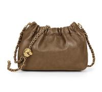 ANKICK Damen Leder Kette Hobo Bag Tote Schulter Handtasche Crossbody Taschen Trendy Kordelzug Kleine Tasche Dating Tote Geldbörse, Khaki, Small