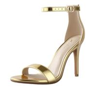 Ankis High Heels for Women 4 Inches, Black Nude Gold Stiletto Heels Open Toe Ankle Strap Heeled Sandals for Dressy Wedding Party