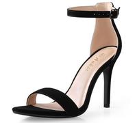 Ankis High Heels for Women 4 Inches, Black Nude Gold Stiletto Heels Open Toe Ankle Strap Heeled Sandals for Dressy Wedding Party