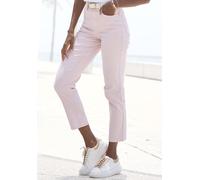 Ankle-Jeans LASCANA, Damen, Gr. 44, N-Gr, rosa (rosé), Denim/Jeans, Obermaterial: 98% Baumwolle, 2% Elasthan, unifarben, modisch, figurbetont knöchelfrei, Jeans, mit Stretchanteil, elastische Jeans in