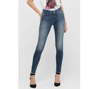 Ankle-Jeans ONLY "ONLBLUSH MID SK ANK RW REA422 NOOS", Damen, Gr. XL (42), Länge 34, blau (graublau), Denim/Jeans, Obermaterial: 92% Baumwolle, 6% Elastomultiester, 2% Elasthan, Abriebeffekte, skinny