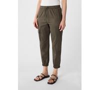 Ankle-Jogpants aus Popeline mit Cargotasche braun 40