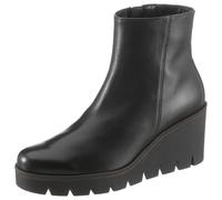 Ankleboots GABOR, Damen, Gr. 36, schwarz, Kalbsleder, unifarben, Schuhe Ankleboots, Keilabsatz, Boots, Stiefelette in Used Optik (22414339-36) schwarz
