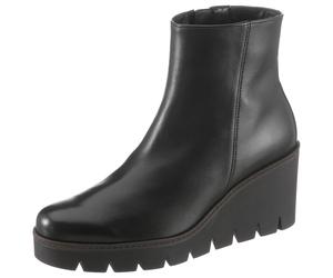 Ankleboots GABOR, Damen, Gr. 42, schwarz, Kalbsleder, unifarben, Schuhe Ankleboots, Keilabsatz, Boots, Stiefelette in Used Optik (22414339-42) schwarz