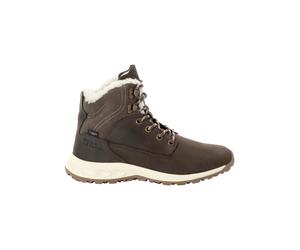 Ankleboots JACK WOLFSKIN "QUEENSTOWN CITY TEXAPORE MID W", Damen, Gr. UK 6 - EU 39,5, Normalschaft, braun (cold, coffee), Obermaterial: Leder. Obermaterial 2: Synthetik. Futter: Polyester, Schuhe Ankl