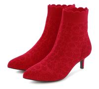 Ankleboots LASCANA "Sock Boot, High Heel Stiefelette, Stiefel", Damen, Gr. 38, rot, Obermaterial: 100% Textilmaterial. Decksohle: 100% Textilmaterial. Futter: 100% Textilmaterial. Laufsohle: 100% Synt