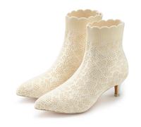 Ankleboots LASCANA "Sock Boot, High Heel Stiefelette, Stiefel", Damen, Gr. 41, beige, Obermaterial: 100% Textilmaterial. Decksohle: 100% Textilmaterial. Futter: 100% Textilmaterial. Laufsohle: 100% Sy
