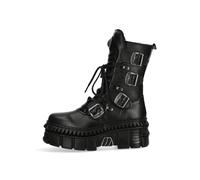 Ankleboots NEW ROCK "Plateau Boots M-WALL373-S6", Damen, Gr. 37, Normalschaft, schwarz, Obermaterial: 100% Rindnappaleder CNA., Schuhe Ankleboots, Handgefertigt, Made in Spain (25706529-37) schwarz
